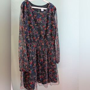 GAP Floral Kids Dress with Long Sleeves